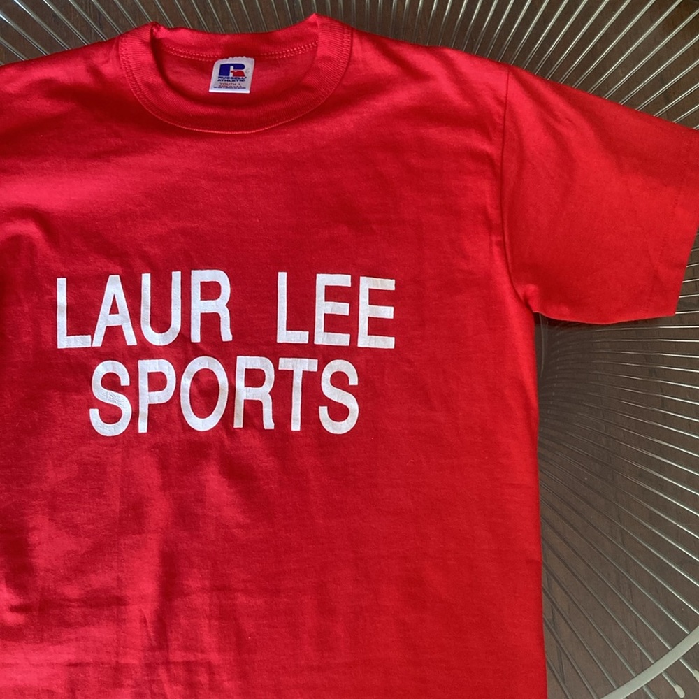 Russell Athletic vintage single stitch Laur Lee Sports red tee size Youth Large